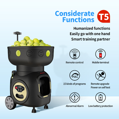 SIBOASI T5 APP Control Mini Shooting Tennis Machine Ball for Training