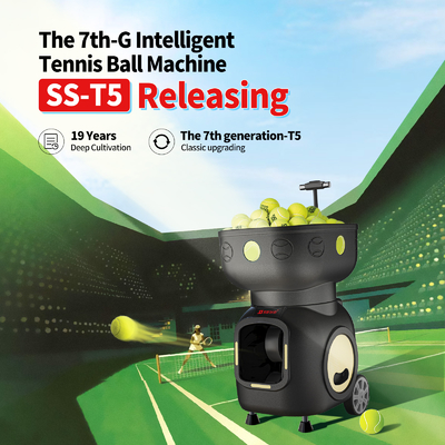 SIBOASI T5 APP Control Mini Shooting Tennis Machine Ball for Training