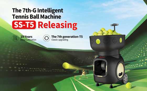 SIBOASI T5 APP Control Mini Shooting Tennis Machine Ball for Training