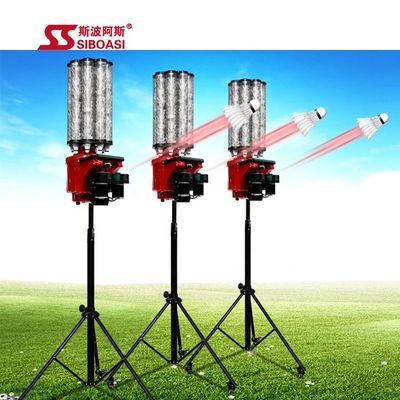 Red Badminton Shuttlecock Feeder Machine 145cm-215cm Lifting Random function
