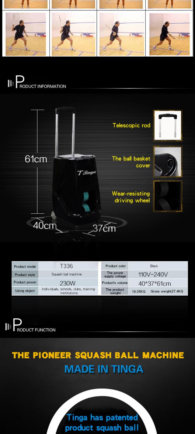 Intelligent Squash Ball Launcher , Lithium Battery Squash Cannon Ball