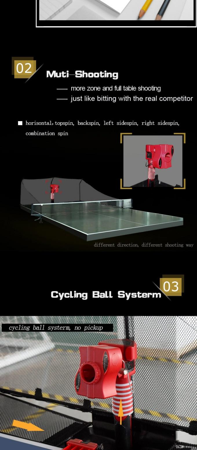 Foldable Table Tennis Ball Launcher , 12.2s/ball Ping Pong Trainer Machine