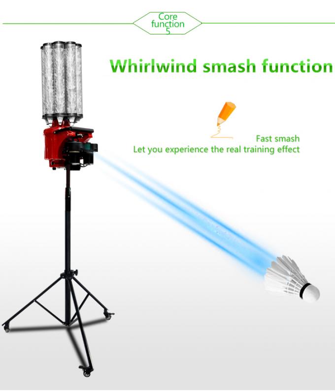 Red Badminton Shuttlecock Feeder Machine Training Lifting System 070CM