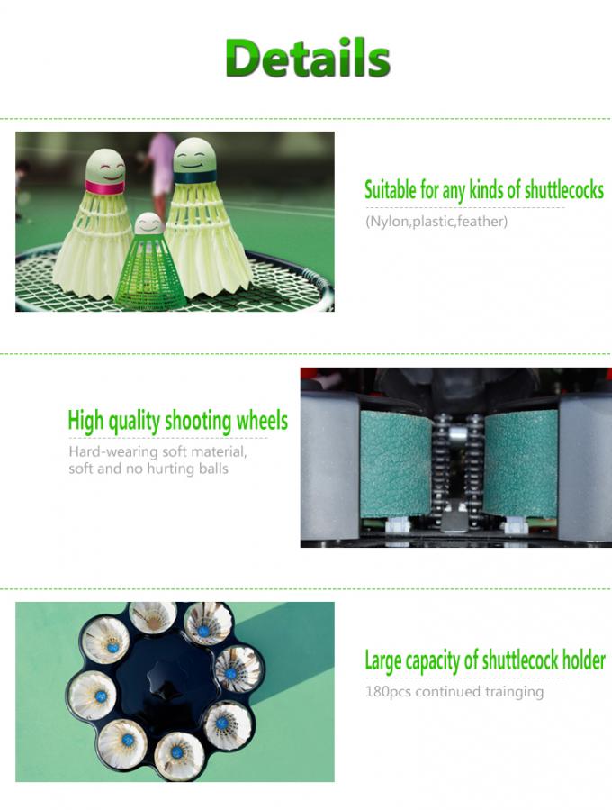 Red Badminton Shuttlecock Feeder Machine Training Lifting System 070CM