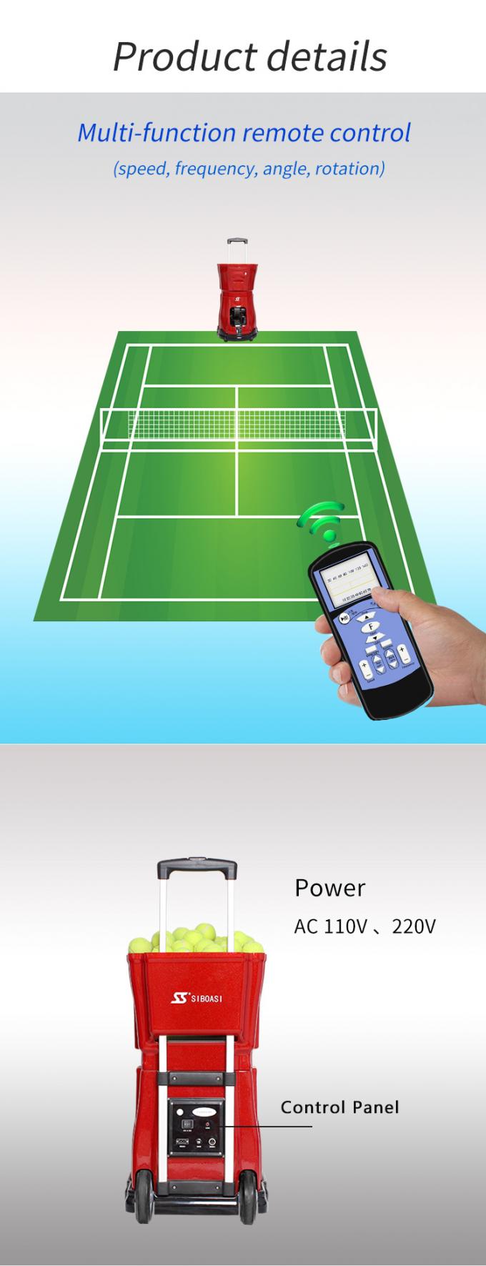 S2015 Tennis Ball Machine Server 150 Balls Capacity Topspin adjustment