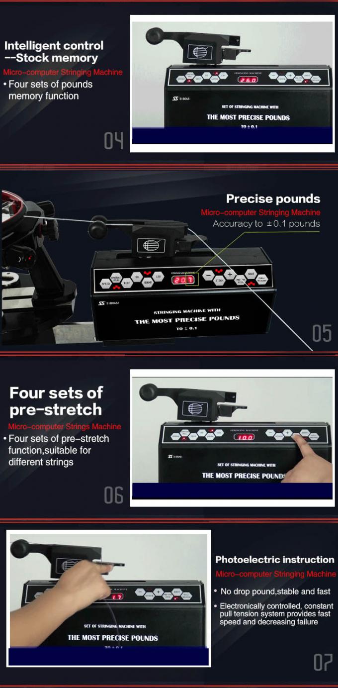 Portable Badminton Getting Machine , 110V Black Electric Tennis Stringer